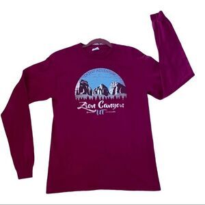Zion Canyon Long Sleeve Large Cotton T Shirt